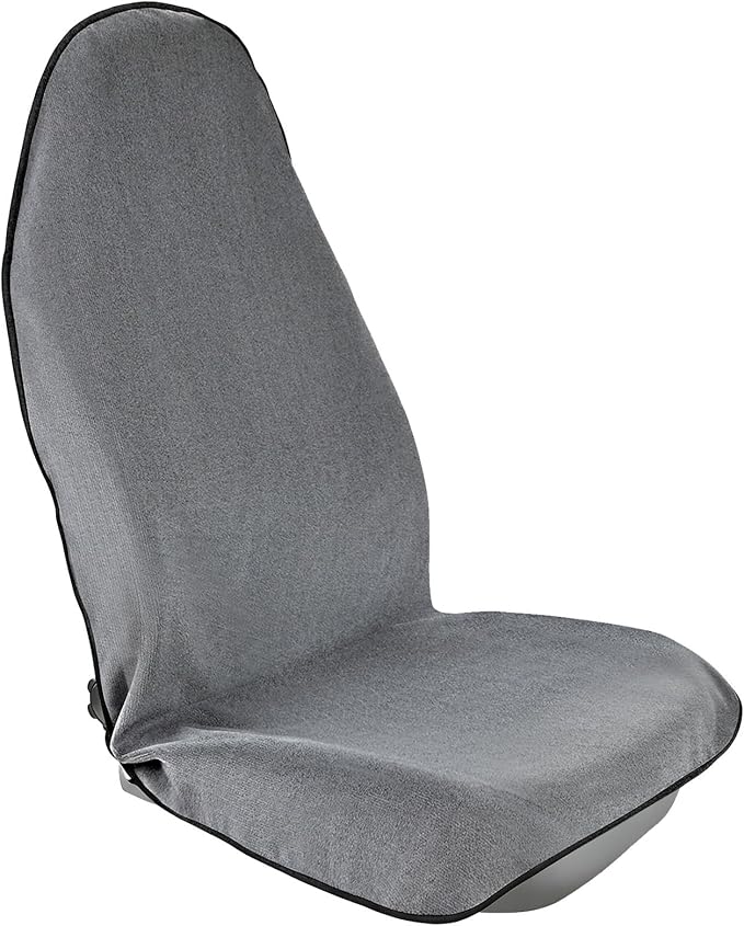 Waterproof Towel Car Seat Cover, Sweat Protection for Yoga, Swimming & Beach, Universal Non-Slip Seat Protector for Cars and SUVs, Post-Workout Essentials, Machine Washable (Gray, 1-Pack)