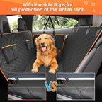 Dog Car Seat Cover - Waterproof Pet Hammock with 4 Bags Side Flap, Scratchproof and Nonslip Backseat Protection for Car, Truck and SUV
