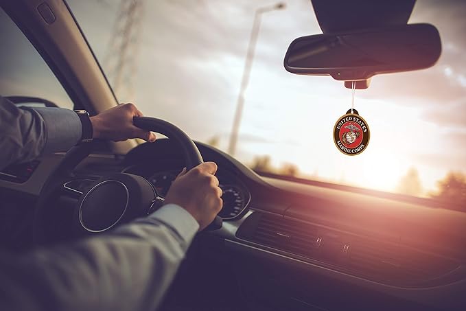 Elektroplate Officially Licensed United States Marine Corps Automotive Air Fresheners for Vehicles | New Car Scent (12-Pack) | Made in the USA