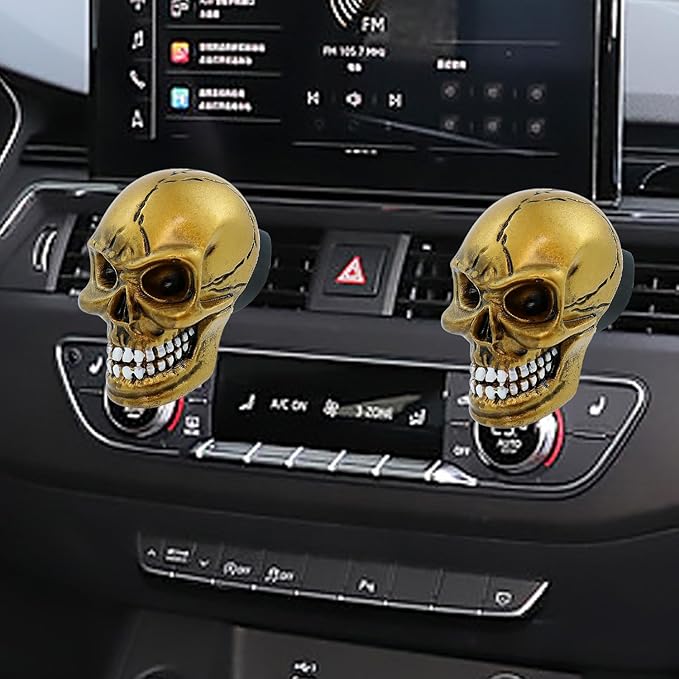 Skull Car Air Fresheners Cute Cool Funny Air Conditioning Vent Perfume Diffuser Decoration Interior Car Accessories 2 pcs