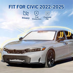 Car Window Shades for Honda Civic 2022-2025 Accessories(NOT for Hatchback) - Full Set 8PCS Side Window Sunshades with Memory Frame & Blackout Fabric, Privacy UV Shield for Camping/Travel