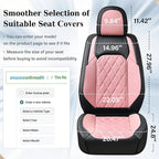 Coverado Leather Seat Covers, Car Seat Covers Full Set, Waterproof Faux Leather Pink & Black Seat Covers, Car Seat Protectors 5 Seats, Automotive Seat Covers Universal Fit for Most Cars SUV Trucks