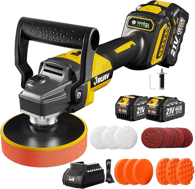 Cordless Buffer Polisher for Car Detailing,7230 RPM Car Buffer Polisher,21V 4.0Ah Li-ion Battery,Cordless Polisher With 29 PCS Car Detailing Kit,for Polishing, Waxing, Boat Sanding, Scratch Removing