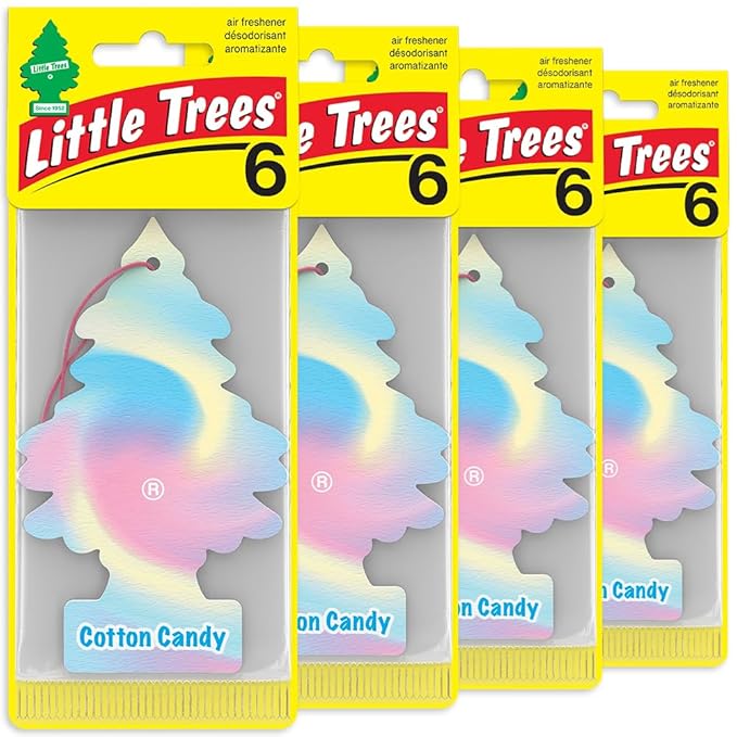 LITTLE TREES Car Air Freshener | Hanging Tree Provides Long Lasting Scent for Auto and Home | 24 Air Fresheners |Cotton Candy