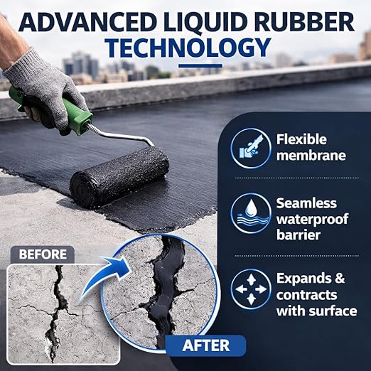 White RV Roof Coating - Solar Reflective Liquid Rubber Waterproof Sealant - UV & Heat Resistant Protective Paint for Camper, Trailer & Metal Roofs - Cool Roof Elastomeric Membrane - 1 Quart
