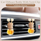 Zubebe 60 Pack 8 ml Diamond Essential Oil Diffuser Bottle Bulk Car Air Freshener Vent Clip Auto Perfume Vent Diffuser for Aromatherapy Fragrance Ornament Decor, Glass Bottle with Wooden Caps Stick