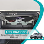 Car Rear roof Storage net Organizer Compatible with Compatible with Ineos Grenadier 2020-2025 Hanging Storage Bag，Overlanding Gear Must Haves Cargo Net, Long Road Trip Camping Interior Accessories
