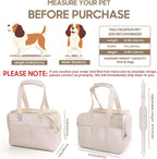 Dog Purse Carrier for Small Dogs & Puppies Up 12 Lbs, Soft Cotton Tote Pet Shoulder Bag with Pockets, Foldable & Washable Breathable Puppy Carrier for Yorkie, Chihuahua & Cats - Beige