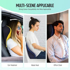 Car Neck Pillow for Driving Seat, Soft Memory Foam Headrest Pillow with Adjustable Strap and Removable Cover, Ergonomic Neck Support for Car, Office Chair, Gaming Chair – Black