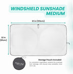 Windshield Sun Shade -Certified 99.87% UVB & 99.02% UVA Car Sun Shade. Award Winning Sunshade - Patented Technology | Compatible for BMW X3 (2011-2017) | Car Shades by Kinder Fluff