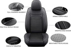 Truck Seat Covers Full Set Fit for Toyota Tacoma 2001-2023, Premium Faux Leather Car Seat Protector,Breathable Anti-Slip Full Wrapping Edge Seat Covers(Black,Full Set)