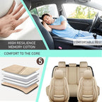 Leather Car Seat Covers Fit for Toyota Matrix 2003-2013, 5 Seater Car Seat Cover, Premium Waterproof, Scratch Resistant Car Interior Accessories (Full Set Beige)