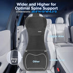 Lumbar Support Pillow for Car with Headrest, Memory Foam Cushion for Back & Neck Support, Muscle Fatigue Relief, Full-Length S-Curve Support for Long Drives, Fits Cars, SUVs, Trucks