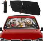 Socira Funny Bear Car Window Shades Windshield Sun Shade Umbrella Foldable Bear Sunshade for Front Window Auto Windshield Sunshade Covers Bear Car Accessories 57'' X 30''