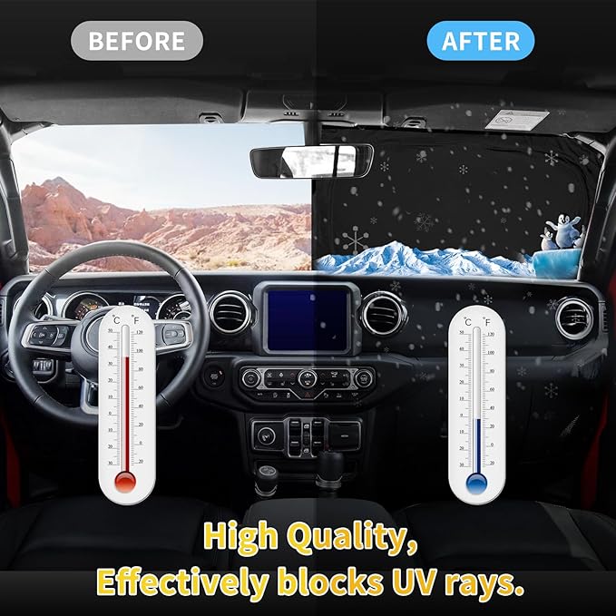 for Toyota Camry 2018-2024 Sun Shade Sunshade Windshield Cover - 4 Layers Front Window Shade Custom Fit Camry LE XLE Hybrid SE XSE Sun Visor - 240T Foldable Shade Blocks UV Rays Car Accessories