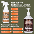 Leather Cleaner and Conditioner Kit-2×18oz, Leather Cleaner for Car Seats, Furniture, Couches, Shoes & Boots, pH-Balanced, Restores & Protects All Leather For Natural, Synthetic, Faux, Pleather