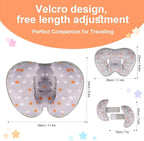 KAKIBLIN Baby Head Neck Support Pillow, 2 in 1 Banana Neck Support Pillow for Baby, Stroller Baby Travel Pillow for Newborn, Boy Girl, Adjustable Head Pillow for Kids Infants,Orange Pentagram