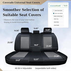 Coverado Leather Rear Seat Covers for Cars, Waterproof Back Seat Cover, Universal Automotive Seat Cushion Protector for Most Cars Trucks SUV (Black&Gray)