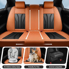 Fit Tucson Car Seat Covers Premium Leather for Hyundai Tucson 2010-2025 2026. Waterproof， Breathable, Scratch-Resistant & All-Weather Seat Cushion Protector (Front Seat, Orange&Black)