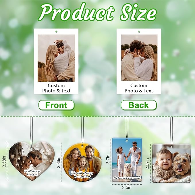 3-500Pcs Custom Air Fresheners with Picture - Personalized Double Sided Photo Text Logo Air Freshener for Car Hotel Business Event Promotion (General, Letter card)