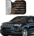 American Flag Camouflage Car Windshield Sunshade Front Window Sun Visor Protector Foldable Shield Cover for Truck SUV