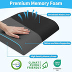 Large Seat Cushion，Soft Foam Cushion for Long Sitting Hours on Office Chair, Home & Car, Non-Slip Chair Pad for Relieving Back & Sciatica & Hip & Coccyx Pain (Black)