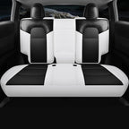 Red Rain Seat Cover Custom Fit for 2020-2024 Tesla Model Y Car Seat Cover Crocodile Leather Black and White Seat Cushion Covers (ModelY-Black+White-2020/2024)