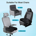 Car Seat Cushion for Long Sitting - X Large Premium Gel & Memory Foam Office Chair Cushion for Back,Sciatica,Coccyx,Tailbone Pain Relief, Driver Pillow for Auto, Gaming,Desk, Wheelchair,Truck (Black)
