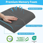 XLarge Seat Cushion, Soft Foam Cushion for Long Sitting Hours on Office Chair, Home & Car, Non-Slip Chair Pad for Relieving Back & Sciatica & Hip & Coccyx Pain (Grey)