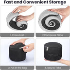 TALLGO Travel Pillow, Best Memory Foam Neck Pillow Head Support Soft Pillow for Sleeping Rest, Airplane Car & Home Use (1Grey)