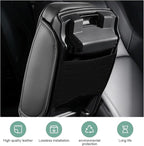 MLY 1 PC Car Center Console Cover, Durable Leather Memory Foam Armrest Cushion Pad with Height Booster, Anti-Scratch Center Console Protector, Universal Fit Organizer Accessory for Most Cars (Black)