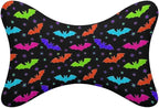Car Neck Support Pillow 2 Pcs for Neck Pain Relief, Compatible with Halloween Cool Bats Bone Shape Headrest Pillow for Car Seat with Soft Memory Foam