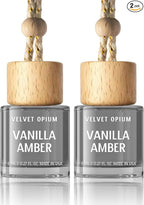 C Classy Car Air Freshener Hanging 2 Pack, Vanilla Amber Essential Oil Diffuser for Cars, Cute Car Accessories, Long-Lasting Fragrance, C ar Air Fresheners for Women & Men Gift, Made in USA