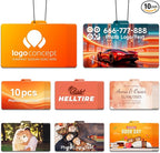 HINFKA 10-1000 Pcs Custom Air Fresheners with Picture – Personalized Double-Sided Car Freshener with Logo or Photo, Bulk Customized Gifts for Business Events and Branding (Horizontal, Personalized)