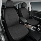 Road Comforts Car Seat Covers Full Set, Front and Split Rear Bench Seat Cover for Car, Universal Cloth Seat Protectors for SUV, Sedan, Van, Automotive Interior Covers Set, Airbag Compatible, Black