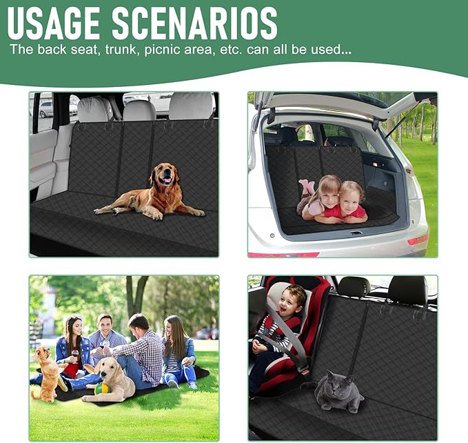 Dog Car Seat Cover for Back Seat,Back Seat Pet Cover for Dogs,Protects Against Fur,Mud & Scratches for Cars & SUVs,Backseat Cover for Dogs in Car