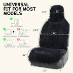Aegis Cover Premium Australian Merino Sheepskin Car Seat Cover, Easy-Install Summer & Winter Universal Fit for SUV Truck Sedan Most Vehicles (FS-Charcoal)