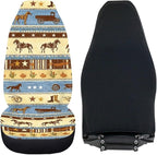 Car Seat Covers 2 Pcs Front Seats Only Interior Covers Fashion Auto Interior for Car Sedan Auto Truck SUV Easy to Install（Aztec Cowboy Print 83）