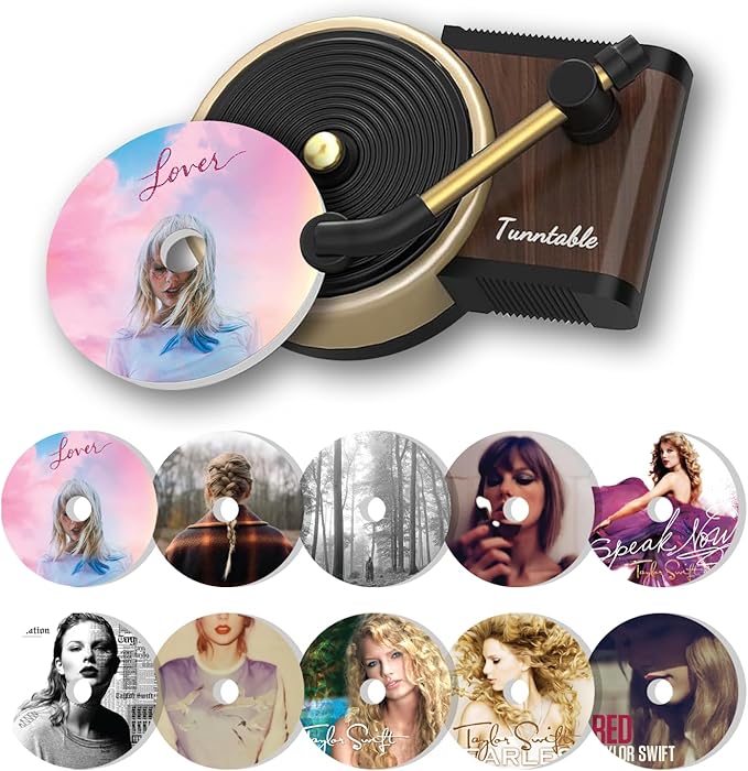 Car Freshener Air, Car Air Freshener Cover record Player Ventilation Clip, Music Gifts, 1pcs Car Vent Clip Air Diffuser With 10 PCS Refill Pads Air Freshener for Singer Best Fans Gift