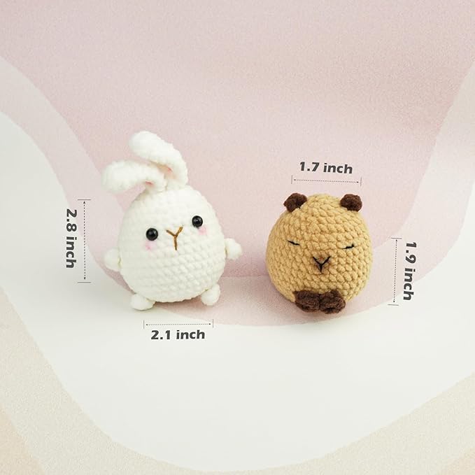 Wonhibo Capybara & Bunny Car Air Freshener Vent Clip, 2 Pack Cute Soft Stuffed Animal Vent Decor Car Accessories for Women