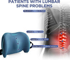 Lumbar Support Pillow for Office Chair, Car Lumbar Pillow Lower Back Pain Relief, Memory Foam Back Cushion with Adjustable Straps, Ergonomic Chair Back Pillow for Gaming Chair, Car, Bed (BLUE)