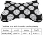 Car Headrest Pillow Compatible with Black And White Volleyball Ball, Cartoon Neck Pillow for Car, 2 Pcs Comfortable Soft Car Seat Pillow for Driving,Head Rest Cushion, Cute Neck Pillow for Travel