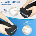 Lumbar Roll 2 Pack, Upgrated Soft & Firm Density with Non Slip Adjustable Straps, Low Back Lumbar Support for Office Chair & Car Seat Back Support Cushion, Lumbar Support for Car Seats, Desk Chair