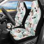 Funny Dog Flowers Car Seat Covers for Womens Mens Universal Auto Front Seats Protector Fits for Car,SUV,Van, Truck