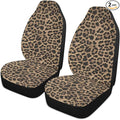 Brown Leopard Print Car Seat Covers Set of 2,Abstract Cheetah Pattern Wild Animal Skin Texture Universal Auto Front Seat Cushion Protector for Women Cute Car Accessories Fit for Car Truck