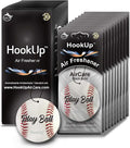 Baseball Car Air Freshener by HookUp - 10 Pack - Black Gold Scent (Extra Strong) | Unique Baseball Gift for Players, Coach, Fans | Hanging Car Accessory with Long Lasting Fresheners Smell