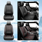 Fit Sonata Car Seat Covers Premium Leather for Hyundai Sonata 2007-2025 2026. Waterproof， Breathable, Scratch-Resistant & All-Weather Seat Cushion Protector（Front Seat,Red Line Black