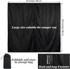 71 x 63 Van Privacy Curtain in Cab or Rear Light Blocking Cab Divider Curtains Campervan Kit for Van RV Truck for Travel Nap Camping