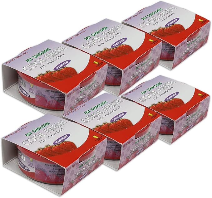 Auto Dynasty My Shaldan Cool Fresh Japanese Natrual Fruit Extraction Car Air Freshener Cans, Strawberry Scented, Pack of 6