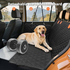 HOTEAGLE Car seat Cover for 2 Dogs, 100% Waterproof Scratch Proof Nonslip Dog car seat Cover for Back seat, Dog Hammock for car Hard Bottom Holds 400lbs, Standard（ Black）